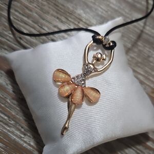 Peach Ballerina Pendant Necklace